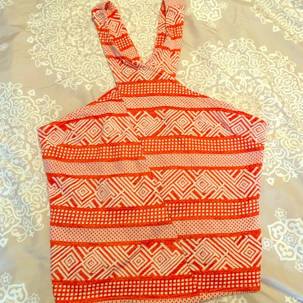 High Neck Pattern Crop